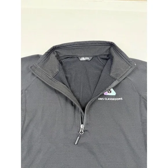 The North Face Mens AWS Classrooms Quarter Zip Fleece Pullover Black Medium - Picture 3 of 13
